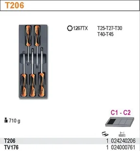 Beta KPL.WKRĘTAKÓW 1267TX 5SZT WE WKŁ.Z TW. 2424/T206 - Śrubokręty - miniaturka - grafika 2