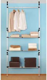 vidaXL Teleskopowy system z półką i drążkami do garderoby, aluminiowy - Meble modułowe i akcesoria - miniaturka - grafika 4
