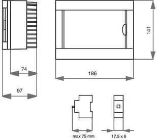 Tarel natynkowa S- 6 [1x6] IP40 drzwi transp. +"0" 185x141x99,5mm VIKO - Rozdzielnie elektryczne - miniaturka - grafika 2