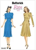 Pielęgnacja psów i kotów - Butterick Patterns Butt erick wykrój 6485 1944 stylu vintage na ubrania z talia krawat 6485A5 - miniaturka - grafika 1