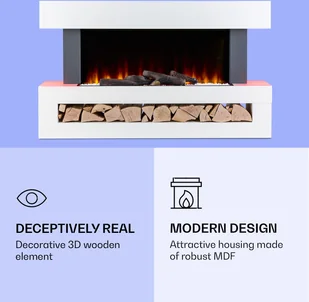 Klarstein Klarstein Studio Light & Fire 3 Smart kominek 1000/2000W MDF sterowanie przez Wi-Fi ACO7-Studio L&F 3 B - Kominki elektryczne - miniaturka - grafika 5