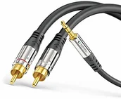 Kable - Sonero sonero Premium kabel adapterowy audio, 2,00 m, wtyczka jack 3,5 mm na 2 wtyczki cinch, pozłacane styki, czarny S-AC600-020 - miniaturka - grafika 1