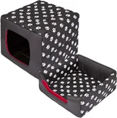 Legowiska dla psów - Hobbydog Legowisko Butterfly Czarne w łapki R4 R4 BUTCWL4 - miniaturka - grafika 1