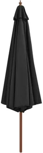 vidaXL Parasol ogrodowy na drewnianym słupku, 350 cm, antracytowy - Parasole ogrodowe - miniaturka - grafika 4