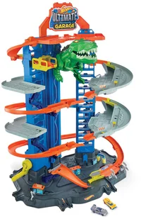Mattel City. GJL14 Mega garaż T-Rexa + 2 samochodziki - Tory, garaże, parkingi - miniaturka - grafika 15