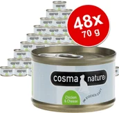 Mokra karma dla kotów - Cosma Nature, 24 X 70 G Kurczak I Szynka Drobiowa - miniaturka - grafika 1