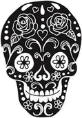 Scrapbooking - Aladine Stempel, czaszka w kwiaty - miniaturka - grafika 1