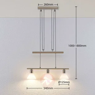 Lindby Klassieke hanglamp staal 3-lichts verstelbaar - Delira - Lampy sufitowe - miniaturka - grafika 4