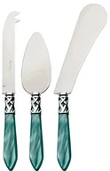 Noże kuchenne - Bugatti alcvm-n4283 Aladdin, 3-częściowy komplet sztućców noże do sera/ABS wodna zieleń ze stali nierdzewnej 30,5 x 14 x 3 cm ALCVM-N4283 - miniaturka - grafika 1