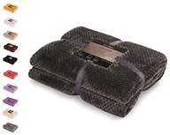 Koce - DecoKing przytulny koc z mikrowłókien, polarowy, w skandynawskim stylu Henry, szary (Graphit), 170 x 210 cm 97342 - miniaturka - grafika 1