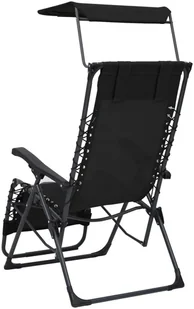 vidaXL Składane krzesło tarasowe, czarne, tworzywo textilene 312467 - Leżaki ogrodowe - miniaturka - grafika 5