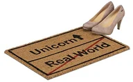 Wycieraczki - Relaxdays mata kokosowa Unicorn Real World, zabawna mata podłogowa z włókna kokosowego, wycieraczka na zewnątrz, 40 x 60 cm, naturalny/czarny 10022242 - miniaturka - grafika 1