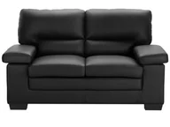 Sofy i kanapy - Vente-Unique Sofa 2-osobowa z czarnej skóry bawolej MIMAS - miniaturka - grafika 1