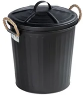 Kosze na śmieci - Wenko Kosz łazienkowy z pokrywą czarny 24022100 - miniaturka - grafika 1