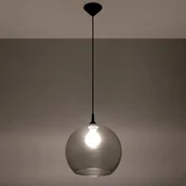 Lampy sufitowe - Sollu Lampa wisząca Colour szklany klosz szary grafitowy - miniaturka - grafika 1