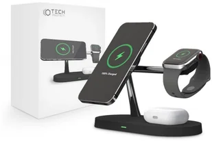 TECH-PROTECT Magnetyczna ładowarka bezprzewodowa TECH-PROTECT 3IN1 MAGNETIC MAGSAFE WIRELESS CHARGER czarna 18764 - Ładowarki do telefonów - miniaturka - grafika 8
