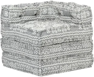 vidaXL Puf modułowy, jasnoszary, tkanina vidaXL - Pufy i podnóżki - miniaturka - grafika 5