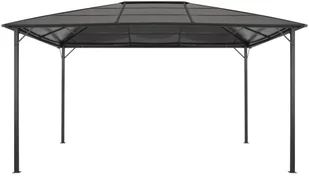 shumee Altana ogrodowa z zadaszeniem aluminiowa 4 x 3 x 2,6 m czarna - Altany ogrodowe - miniaturka - grafika 10