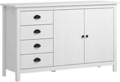 Komody - vidaXL Komoda Hill Range, biała, 130x40x80 cm, lite drewno sosnowe - miniaturka - grafika 1