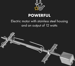 Klarstein Sauenland Survivor, grill do pieczenia prosiąt, rożen obrotowy, 12 W, 70 kg maks., stal szlachetna GQ5-SauenlandSurvivo - Grille - miniaturka - grafika 6