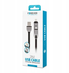 Forever USB micro-USB/Lightning 1M czarny - Kable USB - miniaturka - grafika 4