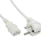 Kable - InLine 16647W kabel sieciowy, zestyk ochronny zakrzywiony na wtyczce IEC C13, 0,3 m, biały - miniaturka - grafika 1