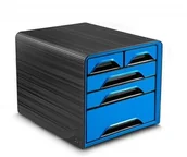 Szafki biurowe - CEP Zestaw 5 szufladek CEP Smoove, czarny/niebieski C7213G-01 - miniaturka - grafika 1