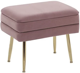 Beliani Ławka z pojemnikiem do sypialni różowa ODESSA - Taborety i hokery - miniaturka - grafika 2