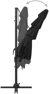 vidaXL 4-poziomowy parasol na aluminiowym słupku, czarny, 250x250 cm 313826 - Parasole ogrodowe - miniaturka - grafika 7