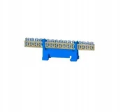 Bezpieczniki elektryczne - Listwa Zerowa Zaciskowa Niebieska Mostek 15P 15N - miniaturka - grafika 1