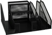 Przyborniki na biurko - NET Przybornik na biurko wielofunkcyjny siatka czarny Z9092 Net 6A - miniaturka - grafika 1