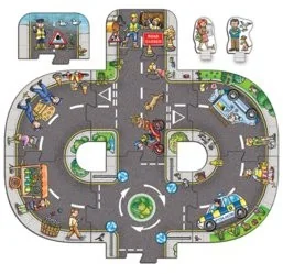 Bigjigs Toys skrzyżowanie, zestaw dodatkowy układanki Wielka Droga - Klocki - miniaturka - grafika 2