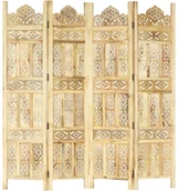 Parawany - vidaXL Parawan 4-panelowy, ręcznie rzeźbiony, 160x165 cm, drewno mango vidaXL - miniaturka - grafika 1