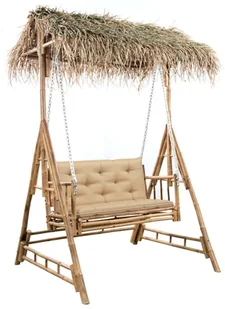 vidaXL 2-os huśtawka ogrodowa bambus i liście palmy poduszka 202cm 3063934 - Huśtawki - miniaturka - grafika 41