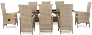 vidaXL 9 częściowy zestaw mebli ogrodowych z poduszkami rattan PE beżowy 46048 46048 - Meble ogrodowe - miniaturka - grafika 4
