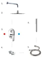 Zestawy prysznicowe - Actima Zestaw prysznicowo - wannowy podtynkowy CLEVER ARAC.SET.4145CR - miniaturka - grafika 1