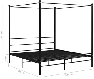 vidaXL Lumarko Rama łóżka z baldachimem, czarna, metalowa, 180 x 200 cm 325066 - Łóżka - miniaturka - grafika 6
