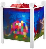 Lampy stojące - Prezent Trousselier - Elmer słonia - lampka nocna - magiczna latarnia - idealny urodzinowy - kolor drewna biały - animowane obrazy - uspokajające światło - 12 V 10 W żarówki w zestawie - wtyczka EU - miniaturka - grafika 1