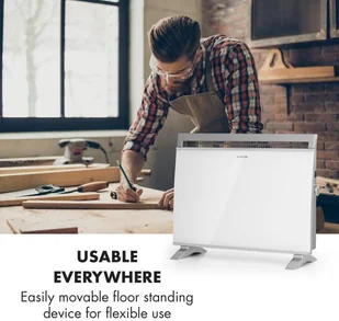 Klarstein Klarstein Gotland Grzejnik konwektorowy 600/ 900/ 1500 W szklany front urządzenie stojące kolor biały HHG4-Gotland-WHT - Ogrzewanie przenośne - miniaturka - grafika 6