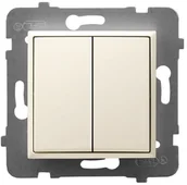 Wyłączniki światła i elektryczne - Ospel Łącznik świecznikowy, podwójny Ecru Aria - ŁP-2U/m/27 - miniaturka - grafika 1