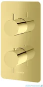 Baterie umywalkowe - KOHLMAN Axel Gold bateria podtynkowa termostatyczna z dwoma wyjściami złoty połysk QW432AGD | - miniaturka - grafika 1