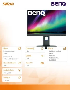 BenQ SW240 24,1" czarny (9H.LH2LB.QBE) - Monitory - miniaturka - grafika 9