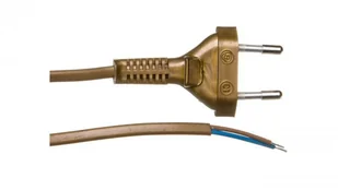 Zamel Przewód przyłączeniowy z wtyczką złoty OMYP 2x0,5 190cm - Inne akcesoria elektryczne - miniaturka - grafika 2