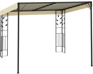 vidaXL Altana przyścienna, 3 x 3 x 2,5 m, kremowa - Altany ogrodowe - miniaturka - grafika 3