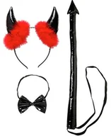 Stroje karnawałowe - Widmann Andreas kostium zestaw czarnej Teufel, jeden rozmiar, czarny 8234N - miniaturka - grafika 1