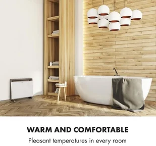 Klarstein Klarstein Gotland Grzejnik konwektorowy 600/ 900/ 1500 W szklany front urządzenie stojące kolor biały HHG4-Gotland-WHT - Ogrzewanie przenośne - miniaturka - grafika 4