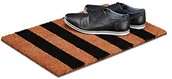 Dywany - Relaxdays mata na podłogę paski z kokosa, wys.xszer.xgł.: 1,5 x 60 x 40 cm Czarny w paski, antypoślizgowa, guma, włókno kokosowe, brązowy 10021037 - miniaturka - grafika 1