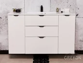 Szafki łazienkowe - Biała szafka łazienkowa z umywalką 120/3 cm Victa VIC-B-U120/39/3C KIDDY12 - miniaturka - grafika 1