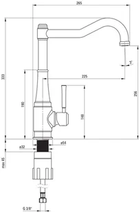 Deante Tamizo Bateria zlewozmywakowa stojąca z prostokątną wylewką - gold BQT_Z63M BQT Z63M [16188017] - Baterie kuchenne - miniaturka - grafika 3