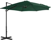 Parasole ogrodowe - vidaXL Parasol wiszący z aluminiowym słupkiem, 300 cm, zielony - miniaturka - grafika 1